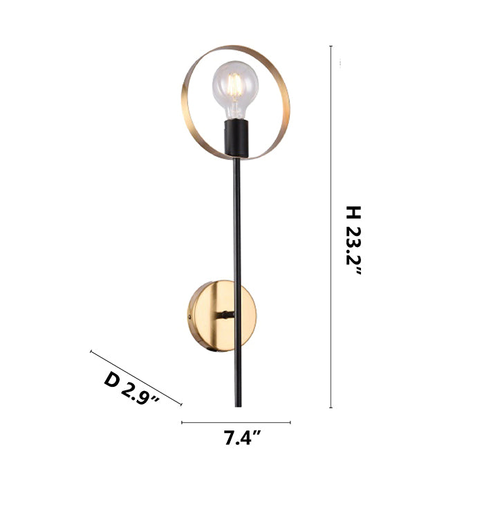 Black &amp; Brushed Brass Arm Wall Sconce