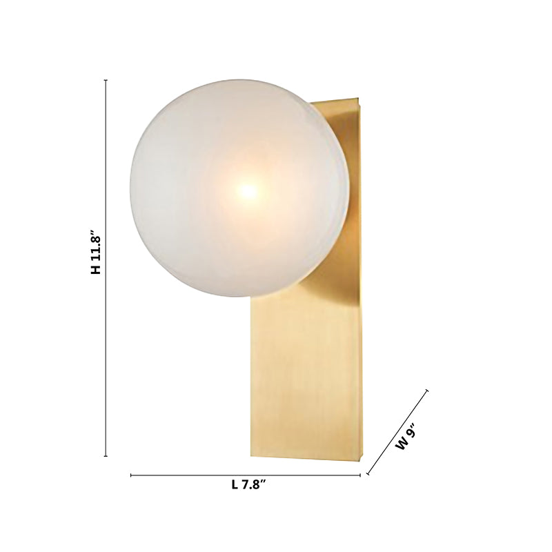 Stainless Steel Frame with Glass Ball Shade Wall Sconce by Bethel - view 5