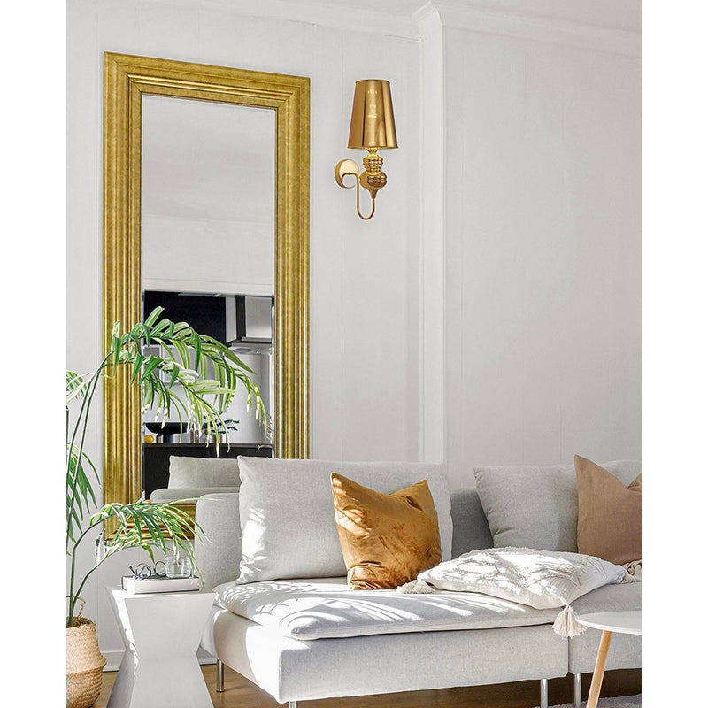 Polished Gold Steel Shade Wall Sconce by Bethel - view 4