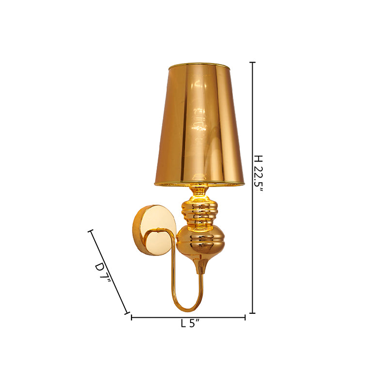 Polished Gold Steel Shade Wall Sconce by Bethel - view 5