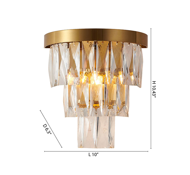 Metal Frame Wall Sconce with Clear Hanging Crystals by Bethel - view 14