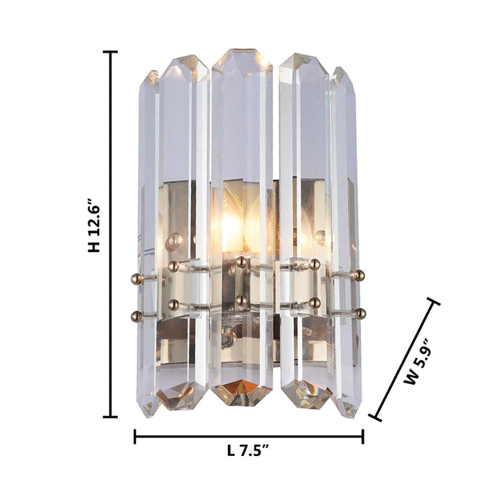 Frame Wall Sconce with Clear Crystal Plaques by Bethel - view 3