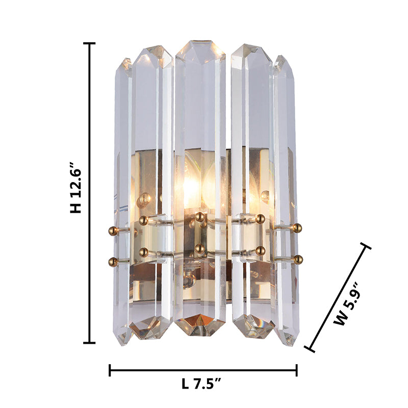 Frame Wall Sconce with Clear Crystal Plaques by Bethel - view 10