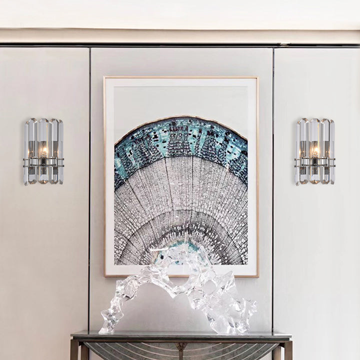 Frame Wall Sconce with Clear Crystal Plaques by Bethel - view 11