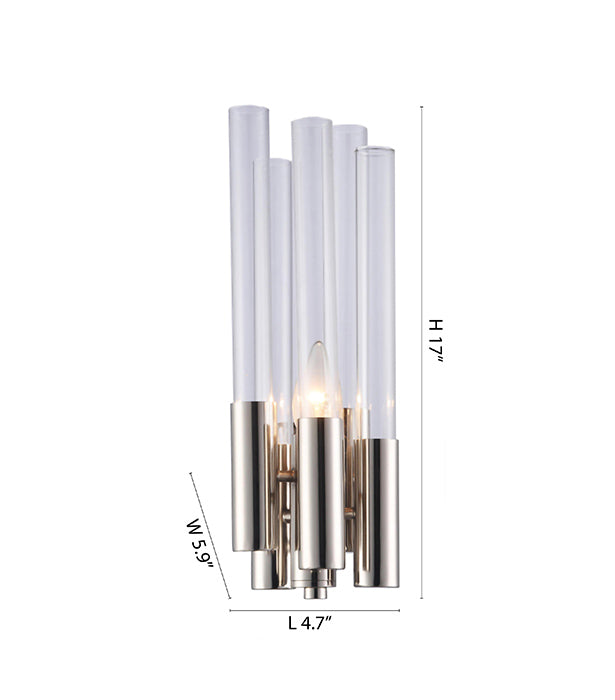 Metal Frame Wall Sconce with Clear Glass Rods by Bethel - view 10