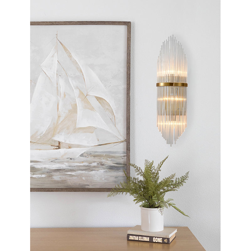 Frame Wall Sconce with Clear Glass Rods by Bethel - view 12