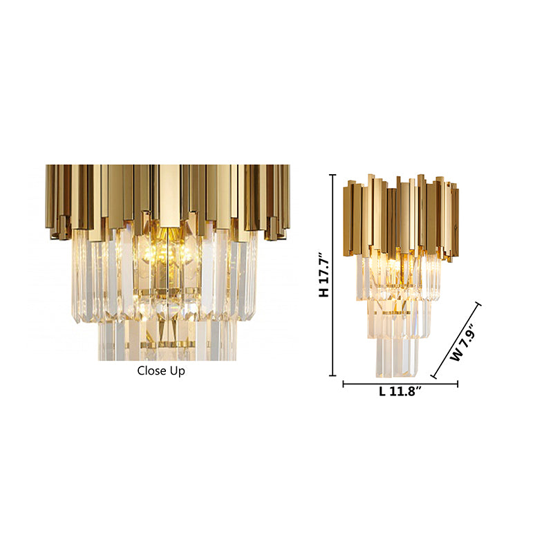 Hairline Wall Sconce with Clear Hanging Crystals by Bethel - view 16