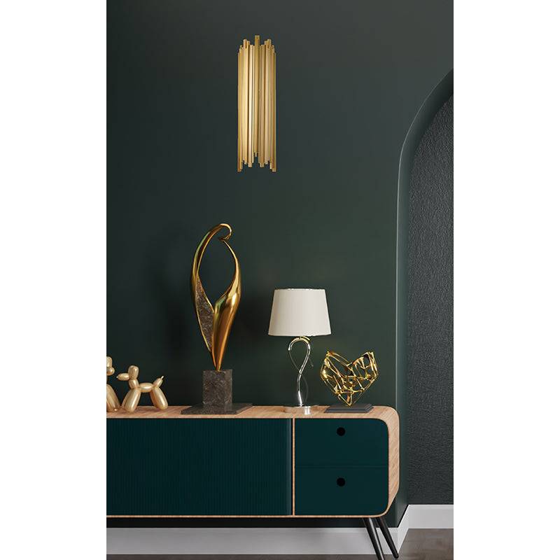 Brushed Gold Hairline Wall Sconce with Up/down Lighting by Bethel - view 5