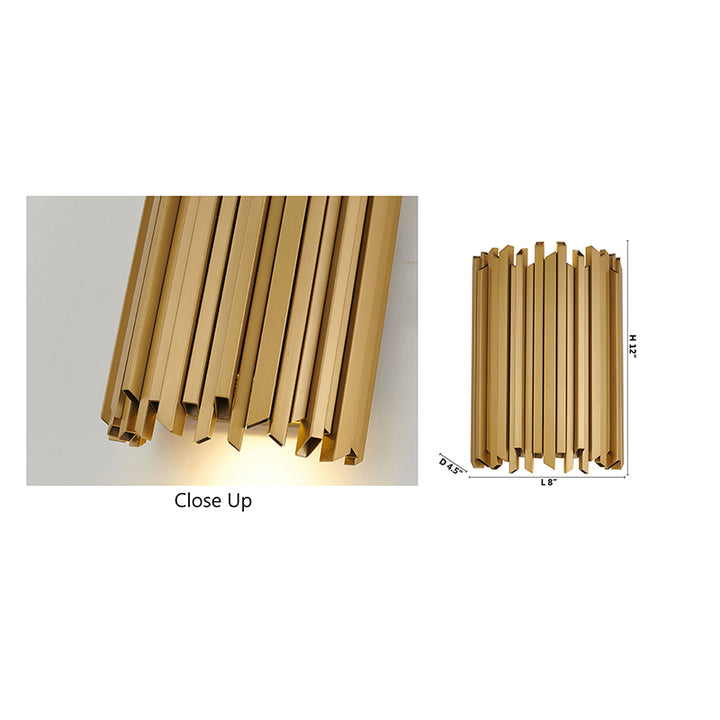Satin Brass Stainless Steel Frame Wall Sconce by Bethel - view 8