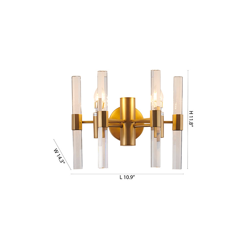 Metal Framed Wall Sconce with Clear Crystals by Bethel - view 6