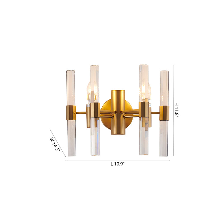 Metal Framed Wall Sconce with Clear Crystals by Bethel - view 6