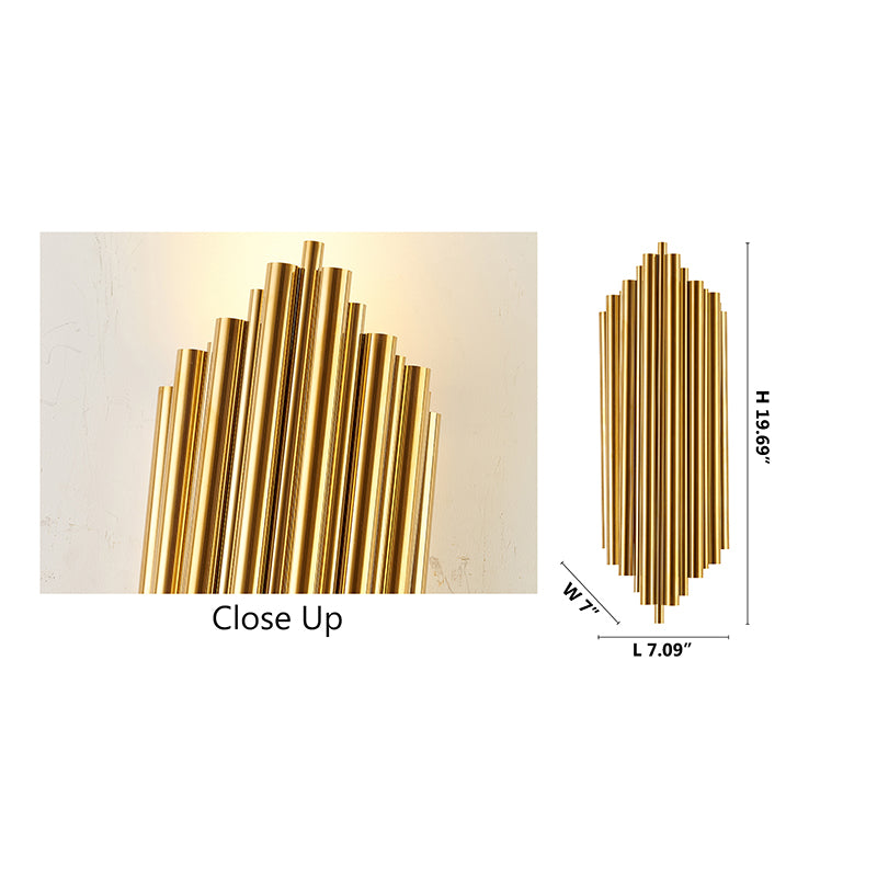 Gold Stainless Steel Wall Sconce by Bethel - view 8
