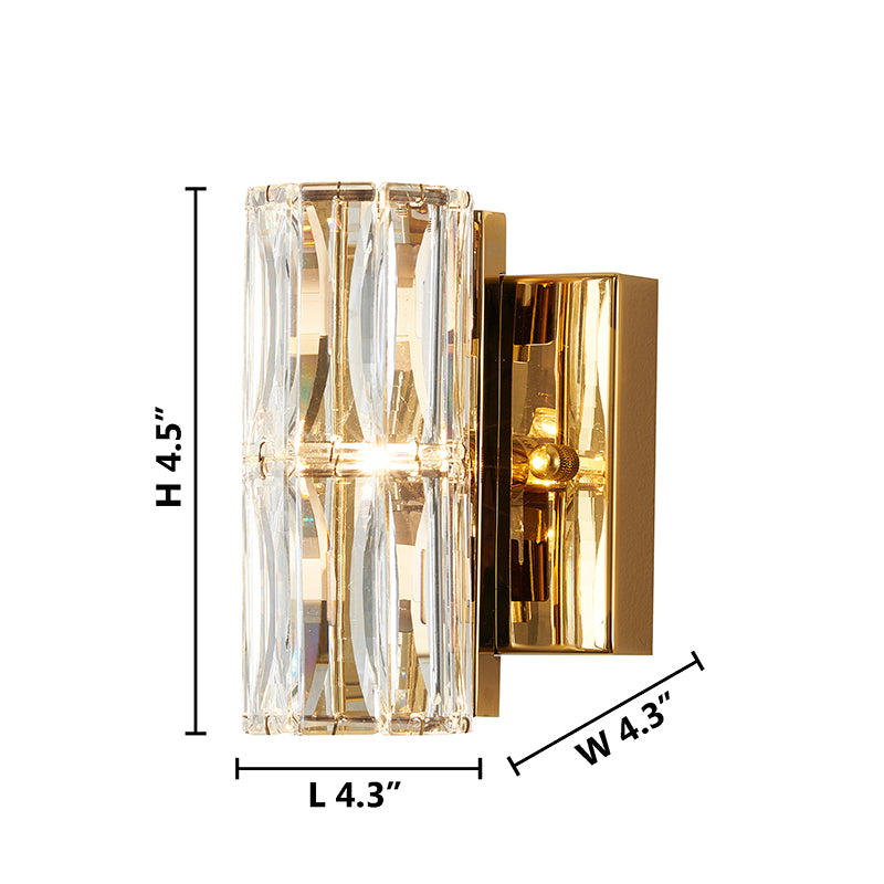 Clear Crystal Cylinder Wall Sconce with Hardware by Bethel - view 18