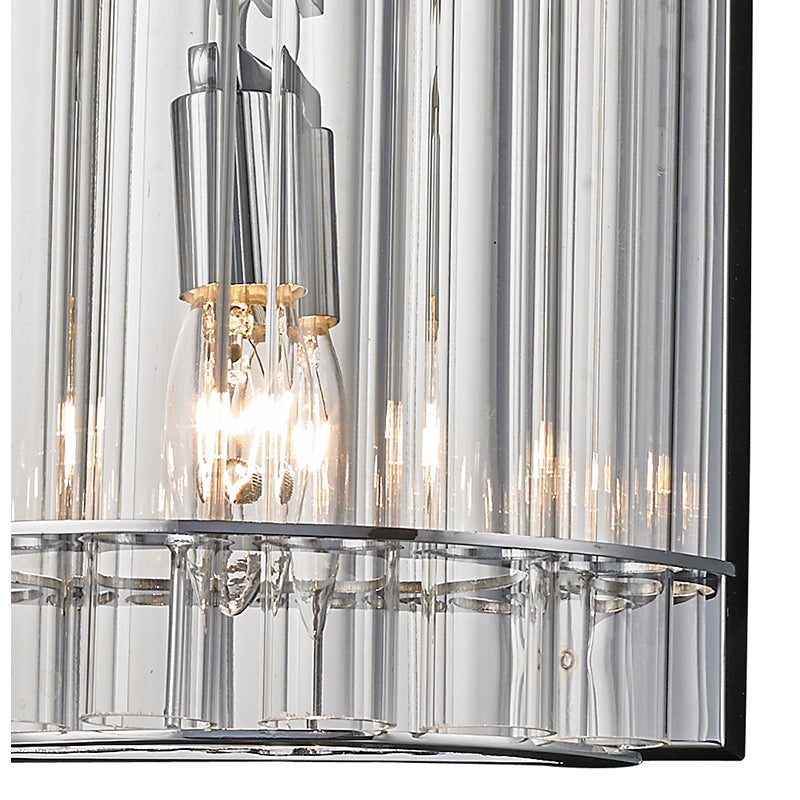 Chrome Metal Frame Wall Sconce with Clear Glass Tubes Size: L9'' D4.7''