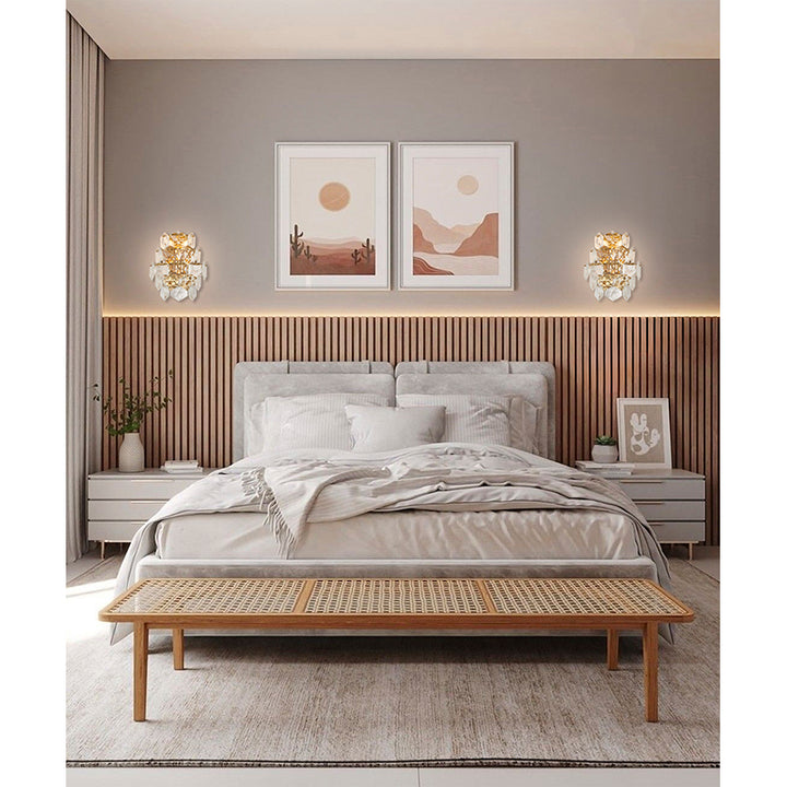 Seven Tier Stainless Steel Frame Wall Sconce with Clear Hanging Crystals by Bethel - view 38