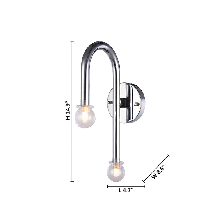 Chrome Glass Wall Sconce by Bethel - view 4