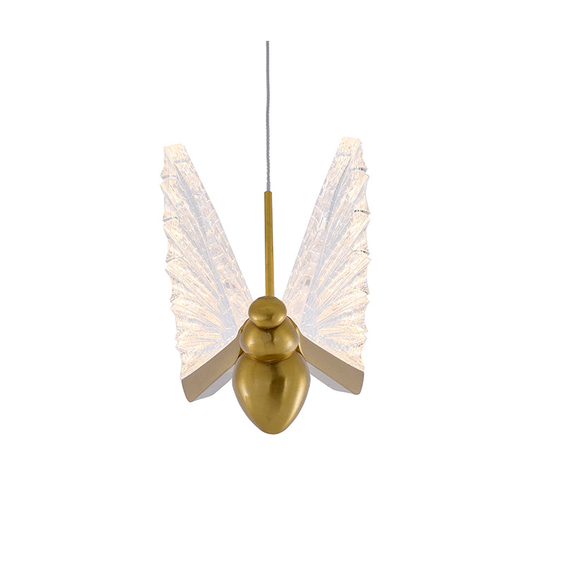 Three Light Acrylic Crumbled Sheet Pendant Island Light with Hardware by Bethel - view 4