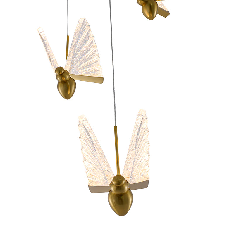 Flushed Chandelier with Acrylic Crumbled Sheet Hanging Pendants by Bethel - view 4