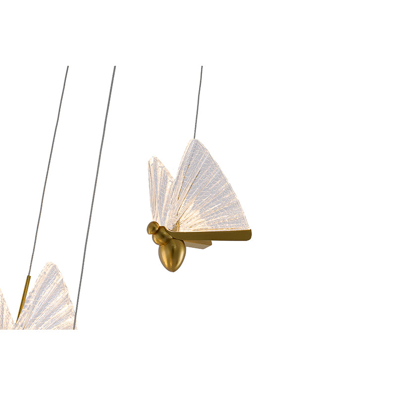 Flushed Chandelier with Acrylic Crumbled Sheet Hanging Pendants by Bethel - view 5