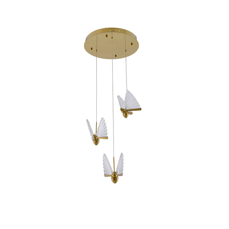 Flushed Chandelier with Acrylic Crumbled Sheet Hanging Pendants by Bethel - view 6