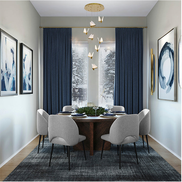 Flushed Chandelier with Acrylic Crumbled Sheet Hanging Pendants by Bethel - view 11