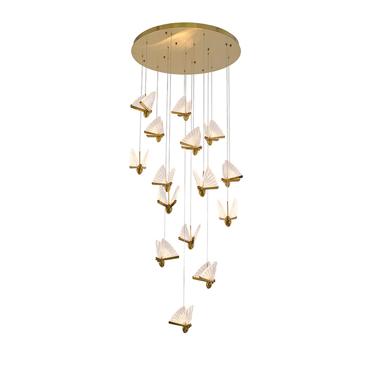 Flushed Chandelier with Acrylic Crumbled Sheet Hanging Pendants by Bethel - view 15