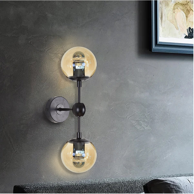Black Glass Wall Sconce by Bethel - view 4