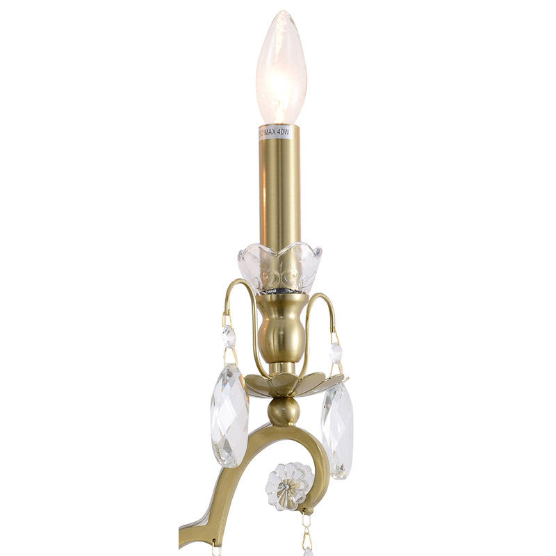 Two Light Wall Sconce with Clear Hanging Crystals by Bethel - view 5