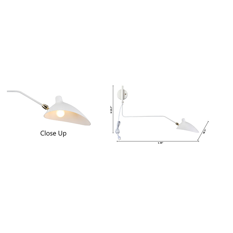 Armed Wall Sconce with Hardware Shade &amp; Arm