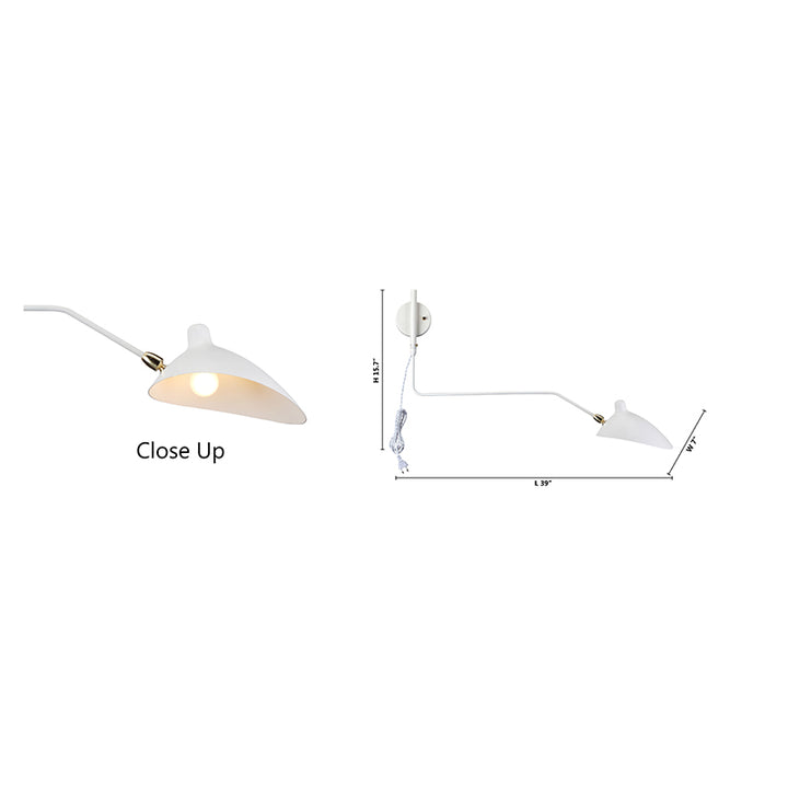 Armed Wall Sconce with Hardware Shade &amp; Arm