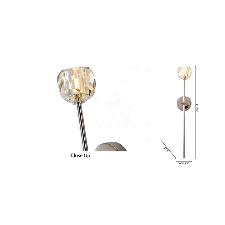 Polished Nickel Wall Sconce with Clear Crystal Shade by Bethel - view 5