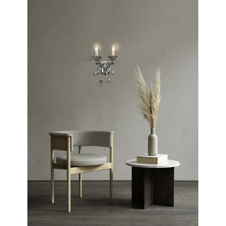 Clear Crystal Two Arm Wall Sconce with Hardware by Bethel - view 17
