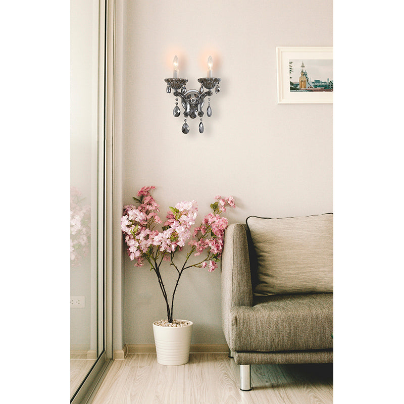 Clear Crystal Two Arm Wall Sconce with Hardware by Bethel - view 18
