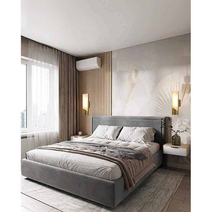 Satin Brass Wall Sconce (MU128) by Bethel - view 6