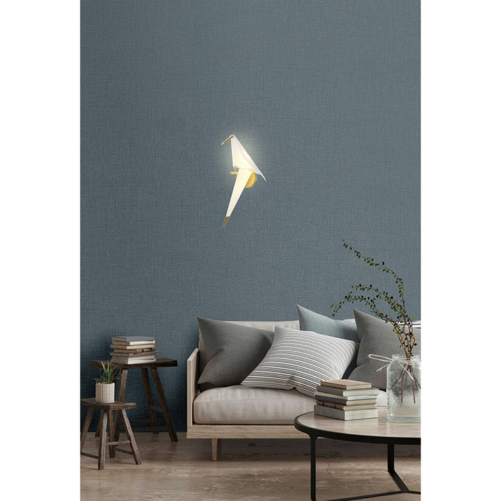 Gold Carbon Steel Frame with White Plastic Bird LED Wall Sconce Bird by Bethel - view 8