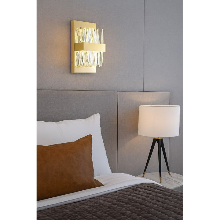Stainless Steel Wall Sconce with Clear Crystals by Bethel - view 12