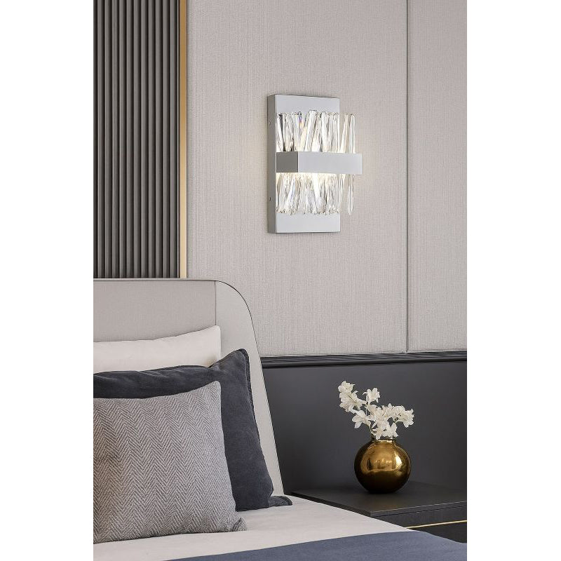 Stainless Steel Wall Sconce with Clear Crystals by Bethel - view 5