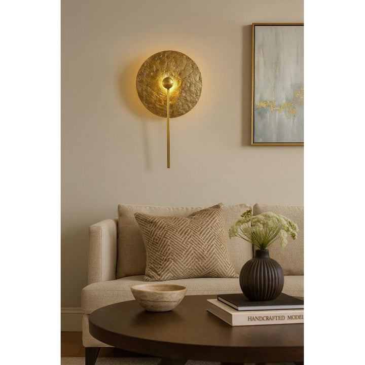 Brass Disk LED Wall Sconce by Bethel - view 5