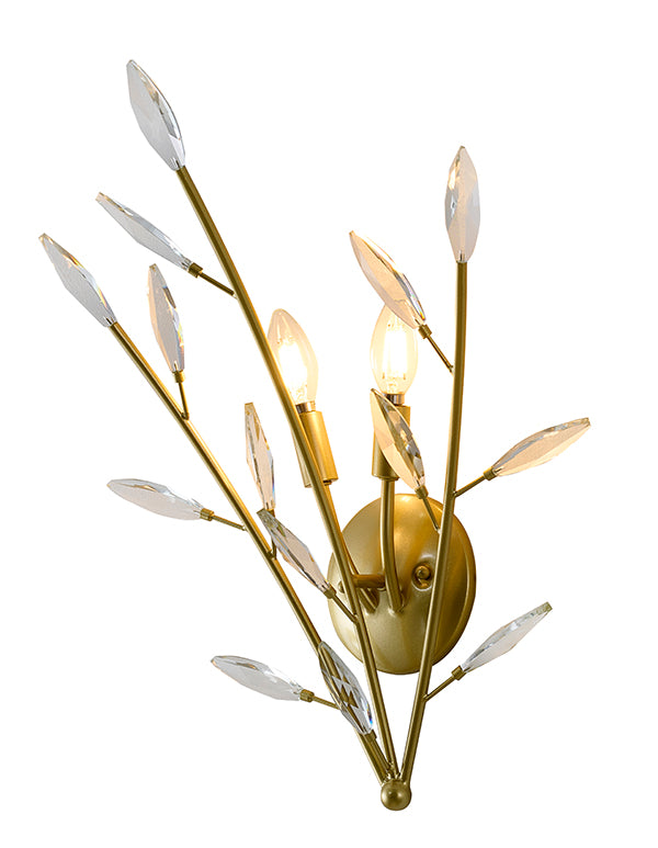 Gold Crystal Wall Sconce by Bethel