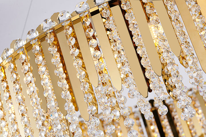 Stainless Steel Chandelier with Clear Hanging Crystal Beads by Bethel - view 18