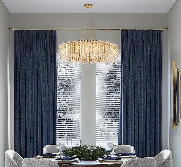 Stainless Steel Chandelier with Clear Hanging Crystal Beads by Bethel - view 20
