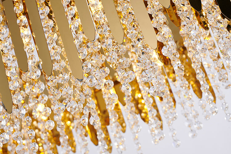 Stainless Steel Chandelier with Clear Hanging Crystal Beads by Bethel - view 2