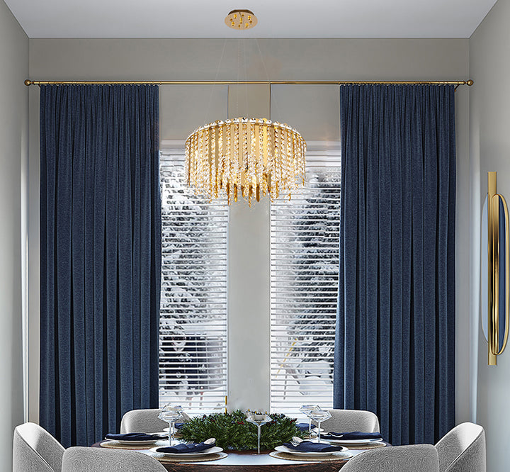 Stainless Steel Chandelier with Clear Hanging Crystal Beads by Bethel - view 4