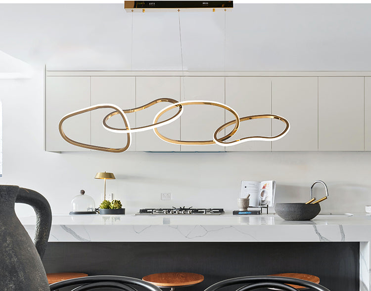 Stainless Steel Interlocked Chandelier with Clear Crystals by Bethel - view 16