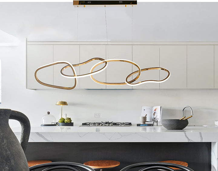 Stainless Steel Interlocked Chandelier with Clear Crystals by Bethel - view 16