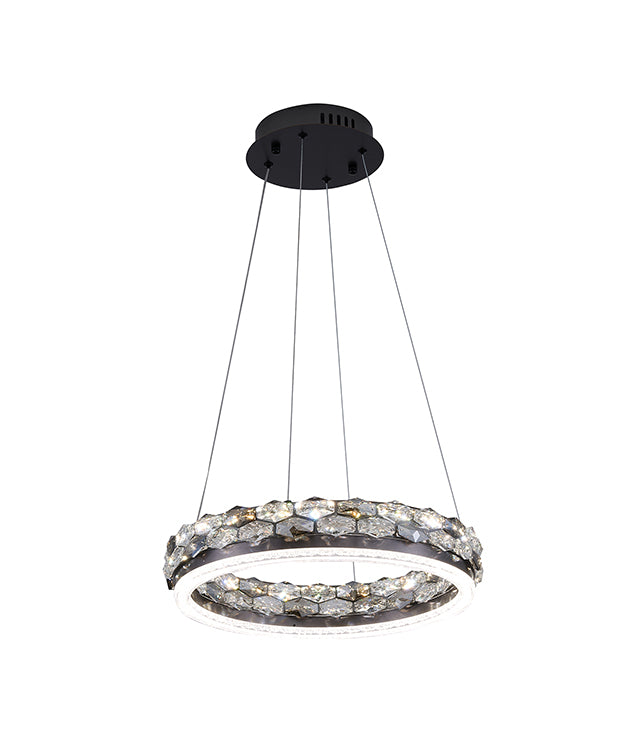 Crystal Pendant in Black by Bethel