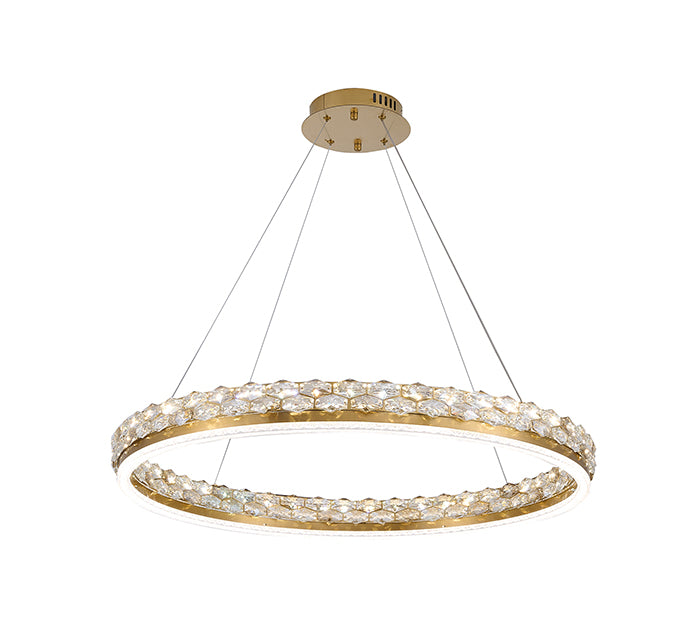 Crystal Pendant in Brass by Bethel