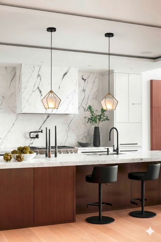 Frosted Glass Pendant Light with Aluminium Frame by Bethel - view 21