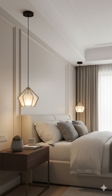 Frosted Glass Pendant Light with Aluminium Frame by Bethel - view 22