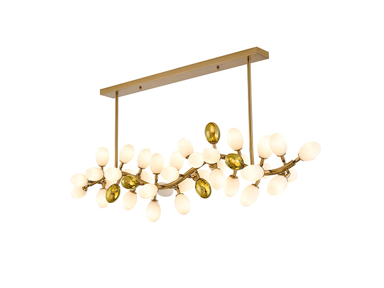Satin Brass Glass Chandelier (SP02) by Bethel